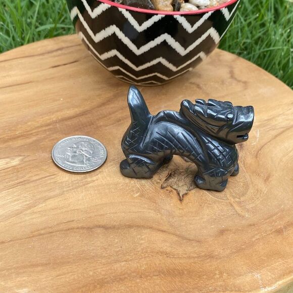 Carved Hematite Dragon - Picture 2 of 6